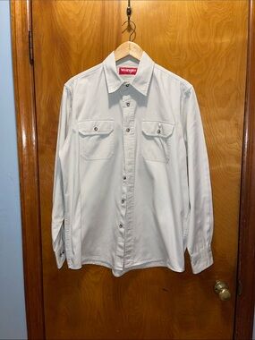 Wrangler Cream Button-Up Western Collar Shirt